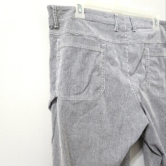 Gap Womens Cotton Seersucker Pant Cottagecore Coastal Pockets Blue White 16 XL - Picture 8 of 12